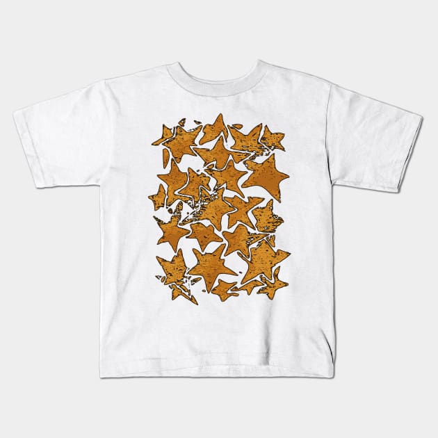 Orange Stars Pattern Kids T-Shirt by SpieklyArt